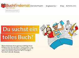 Screenshot Startseite der Website Buchfindomat